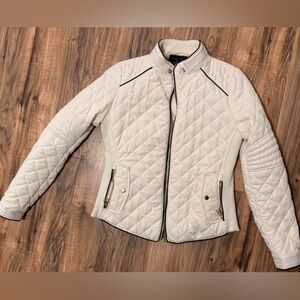 Love Tree Beige Quilted Bomber Jacket